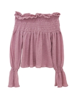 オフショルダーニット/pink