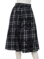 【chille anap】チェック×フロッキープリントスカート/NVY