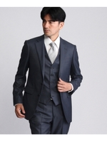 【撥水】シャイニーピンヘッドシングルジャケット/ネイビー(093)