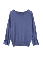 ◆大きいサイズ◆ギャザースリーブニット/キャメル5(045)