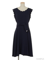 スカラップポイントワンピ/紺