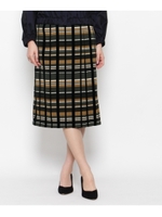 フロッキーチェックスカート/カーキ(127)