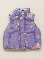 ベリーブーケ プリントサーモライトリバーシブルベスト/レッド