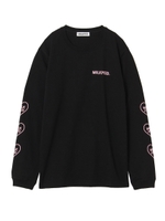 HEART STENCIL SLEEVE BIG LS TEE 2/ホワイト