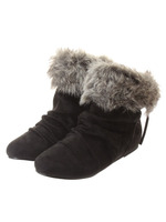 【Funny　show】フェイクファー折り返しショートブーツ