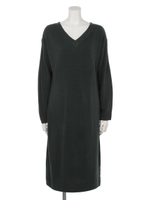 ウオッシャブルカシミヤタッチVネックニットOP/T.GRY