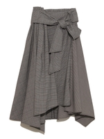 チェックアシメヘムスカート/BLK