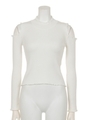 フリルRIB Knit TOP/WHT