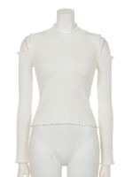 フリルRIB Knit TOP/WHT