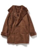 リバーシブルフェイクムートンコート/ブラウン