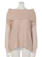 異素材MIXケーブルオフショルニット/ICE