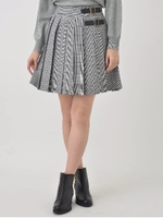 チェックプリーツスカート/チャコールグレー