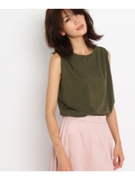 【洗える】スムースノースリーブカットソー/レッド(062)