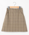 後ろジップチェック台形スカート