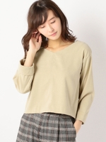 レースアップ２ウェイブラウス/ベージュ