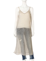 【Cl】ラメスリットキャミワンピース/シルバー