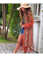 オルテガロングニットカーディガン/ブラウン(015)