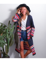 【anap mimpi】ギザギザボーダーロングカーディガン/キャメル(017)