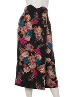 【chille anap】花柄ラップスカート/BK