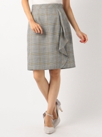 グレンチェックタイトスカート/黄系