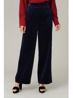 コットンベルベットワイドパンツ/ネイビー(120)