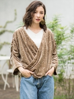 WAVELETS ジャガードベロアブラウス/モカ