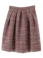 【スカート】ミックスツイードフレアスカート/ネイビー