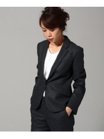 ウールジャージ テーラードジャケット/ブラック(019)