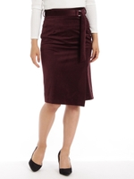 スリット入りコーデュロイスカート/キャメル