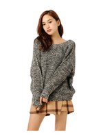 バックツイストニットトップス/BLACK