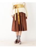 バックリブメモリータックスカート/ブラウン(042)