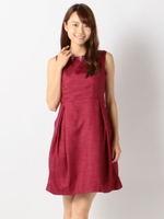バックレースボリュームドレス/ボルドー