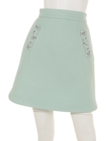ビジュー付Aラインスカート/ミント