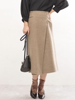 Oggi2月号掲載/mina2月号掲載/メルトンラップスカート/ベージュ