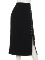 レースアップミディースカート2/ブラック