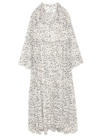 小花柄ティアードAラインワンピース/BLK