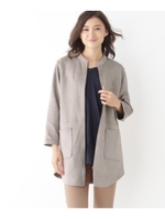 フェイクスウェードコート/カーキ(027)