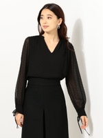 〓★JC ドット 袖リボンブラウス/NATURAL