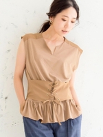 コルセットドッキングプルオーバー/キャメル