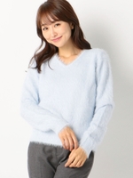 シャギーVニット/ピンク