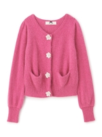 ウールアンゴラニットカーディガン/パープル