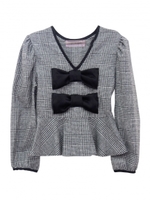 2Way グレンチェックトップス/black