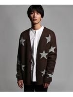 スター総柄ニットカーディガン/ダークブラウン(143)
