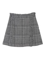 フリルチェックスカート/ブラック