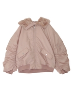 FAKE FUR HOODIE HEAVY MA-1/PNK