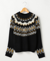 求心柄フェイクフェザー使いプルオーバー