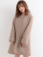 【WEB限定】ノーカラーコート/ネイビー