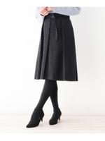 3タック千鳥格子スカート/ベージュ(152)