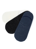 The Hill-side ショート丈ソックス3足セット/ホワイト×ヘザーブラック×スチールブルー(401)