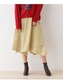 イレギュラーヘムミディ丈スカート/レッド(062)